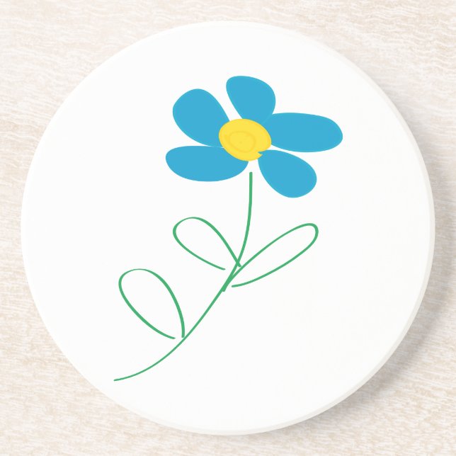 Blått Petal Flower Underlägg (Framsidan)