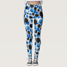 Blått Pickleballs - damasker Leggings