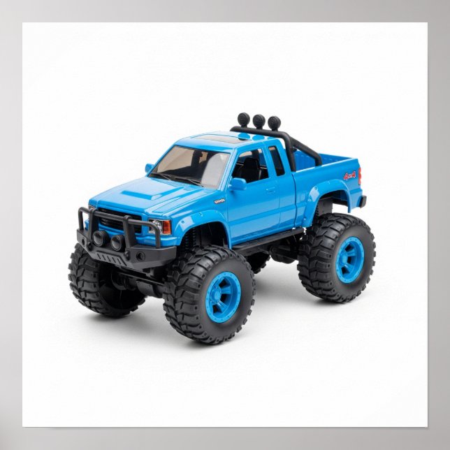 Blått Pickupa Lastbil Poster (Framsidan)