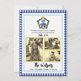 Blått PIN-julkort för vattenfärg Meddelande