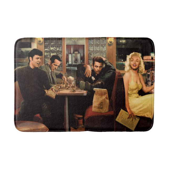 Blått pläterar 2 badrumsmatta (Framsidan)