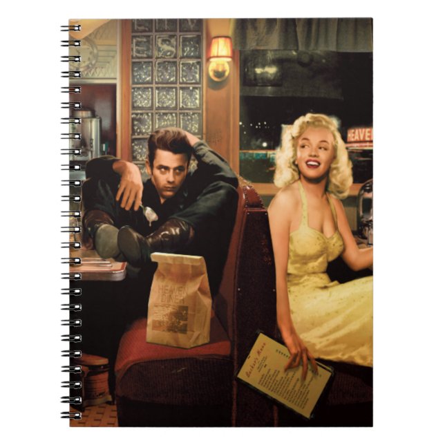 Blått pläterar anteckningsbok med spiral (Framsidan)