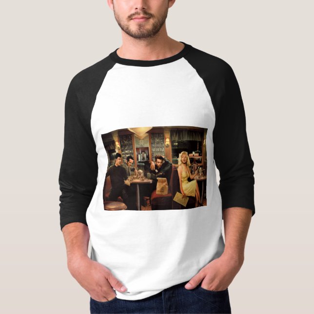Blått pläterar tee shirt (Framsida)