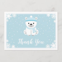 Blått Polar Bear Baby Shower-Tack