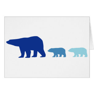 Blått Polar Bear Hälsningskort