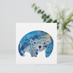 Blått Polar Bear Julkort