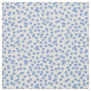 Blått Polka dots Cotton Twill Fabric Tyg