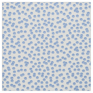 Blått Polka dots Cotton Twill Fabric Tyg