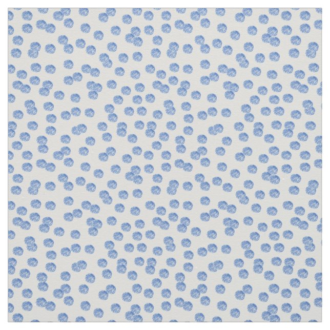 Blått Polka dots Cotton Twill Fabric Tyg (Provkarta)