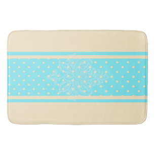 Blått polka dots och gult badmat badrumsmatta