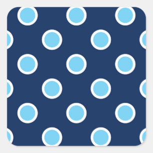 Blått Polka dots på kuvertförseglingar för marint Fyrkantigt Klistermärke