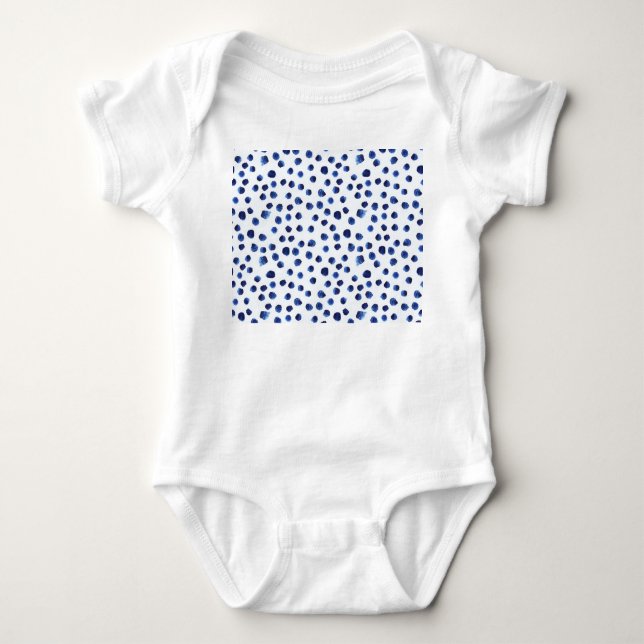 Blått polka: Vattenfärgsstreck sömlös. T Shirt (Framsida)