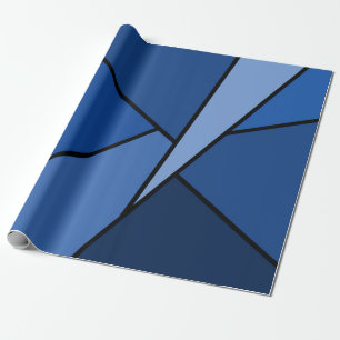 Blått polygonpresentradbyte för abstrakt presentpapper