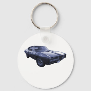 Blått Pontiac 1968 GTO Nyckelring