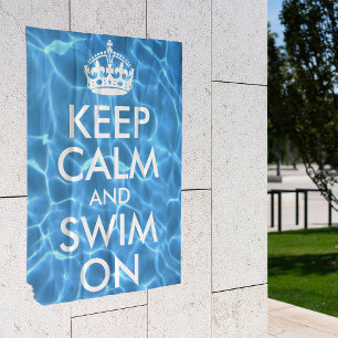 Blått poolvatten Keep Calm and Swim On Poster