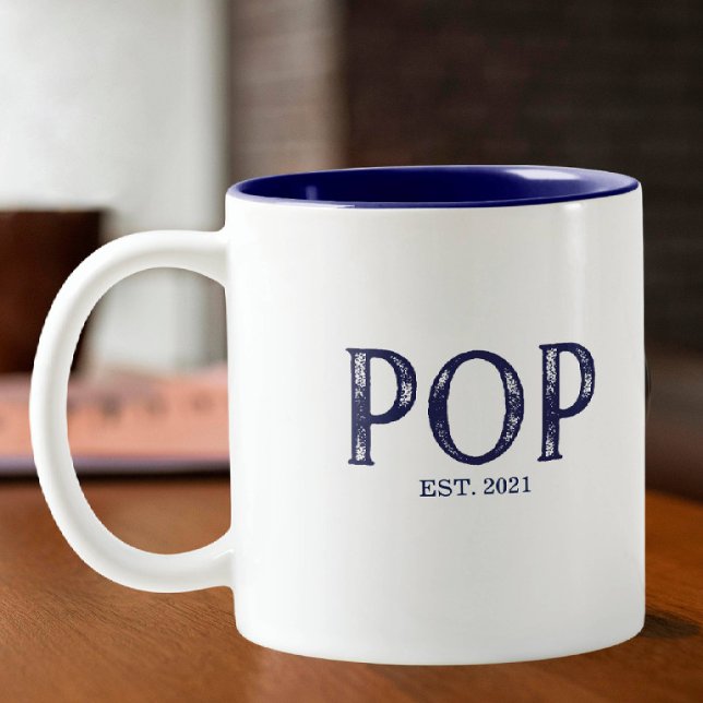 Blått Pop Etableringsår Mugg (Skapare uppladdad)