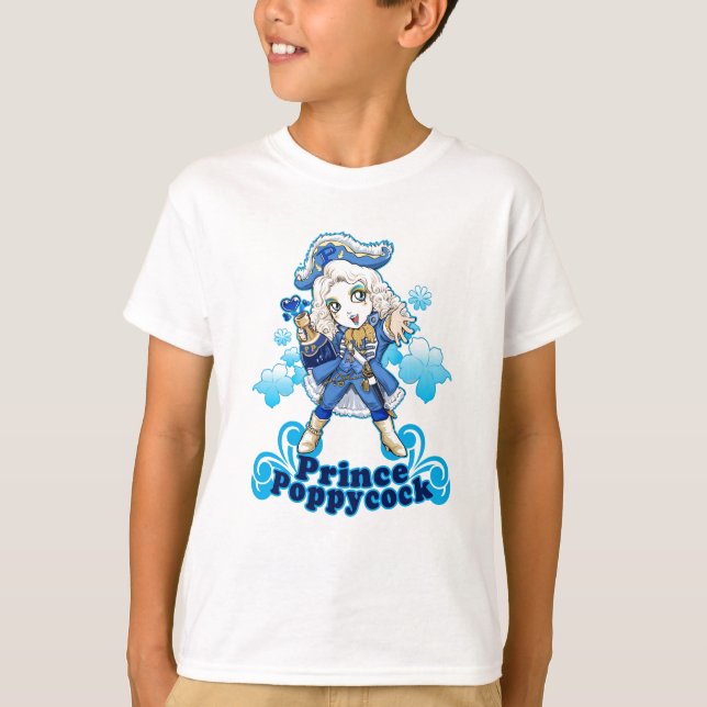 Blått Poppycock Tee Shirt (Framsida)