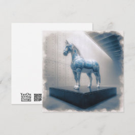 Blått porcelain Horse Greeting Card Anteckningskort