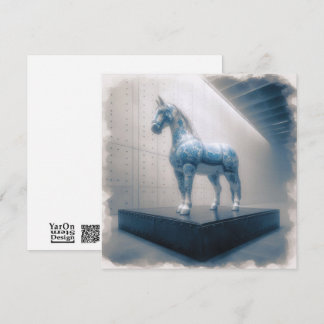 Blått porcelain Horse Greeting Card Anteckningskort