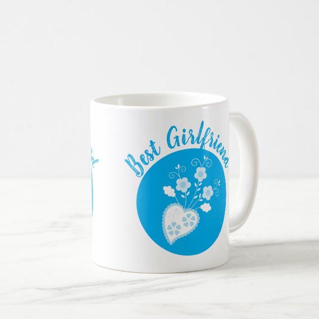 Blått portugisiskt romantiskt hjärta kaffemugg (Framsida höger)