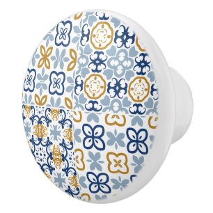 Blått portugisiskt ruteillustration för brunt stål knopp