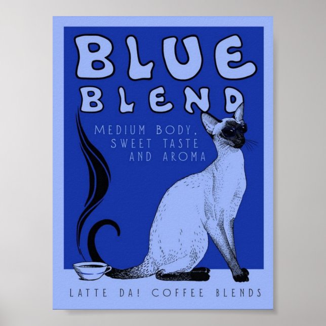 Blått Poster kaffe (Framsidan)