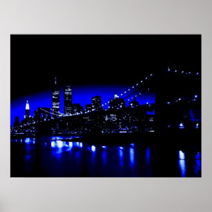 Blått Poster utskrift i New York City