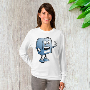 Blått posttecken för Lycklig i postlådan Mascot T Shirt