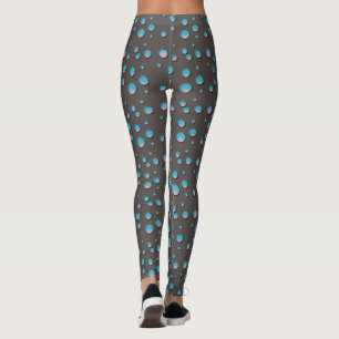 Blått pricker på grå damasker leggings