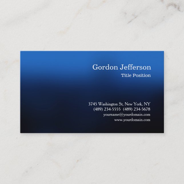 Blått Professionell enkelt Modern Plain Visitkort (Framsida)