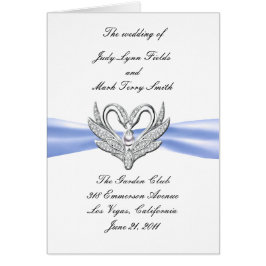 Blått programkort för Silver Svanar Hälsningskort