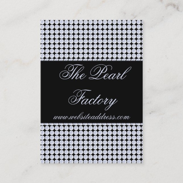 Blått pryder med pärlor pärlorsmyckenvisitkortar visitkort (Framsida)