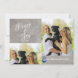 Blått prydnadsämne på jullokertecken i anpassnings julkort