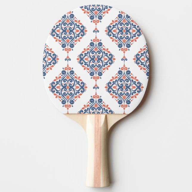 Blått prydnadsämne: Vintage Sömlös Pingisracket (Framsidan)