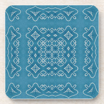 Blått prydnadsplatta Mönster - Intricate Geometric