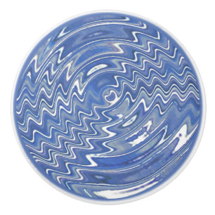 Blått psykodeliskt fack Drag Ceramic Knob Knopp