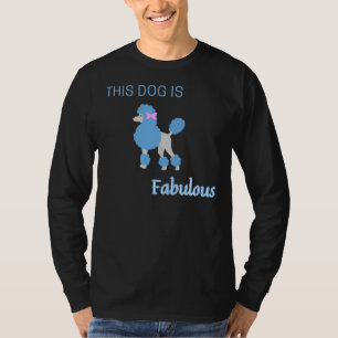 Blått pudel söt, söt, hund elegant t shirt