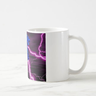 blått/purpurfärgad drake kaffemugg