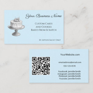 Blått QR-Anpassningsbar för kummelställ, Elegant f Visitkort