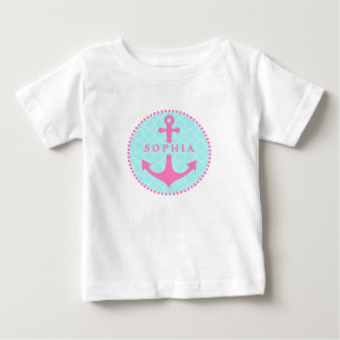 Blått Quatrefoil + Rosor ankrar Tutubodysuiten Tee Shirt