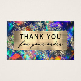 Blått rabattkort för Guld glitter Visitkort