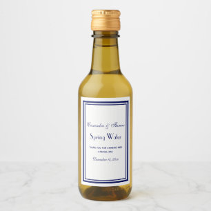 Blått rammärke för Elegant i DIY Färg-Vattenflaska Vinetikett