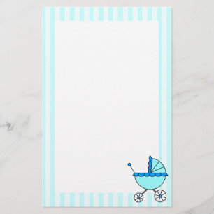 Blått Rand Baby-transportband Brevpapper