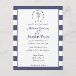 Blått Rand i sjöflottan | Seahäst Inbjudningar