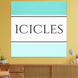 Blått Rand-ICKAR AV Polarna Blåvitt Coola Canvastryck