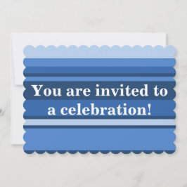Blått rand-inbjudan inbjudningar
