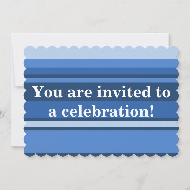 Blått rand-inbjudan inbjudningar (Framsida)