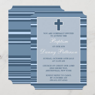 Blått Rand Modern Kor Första Heligan i gemenskapen Inbjudningar