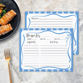 Blått Rand- och citronreceptkort