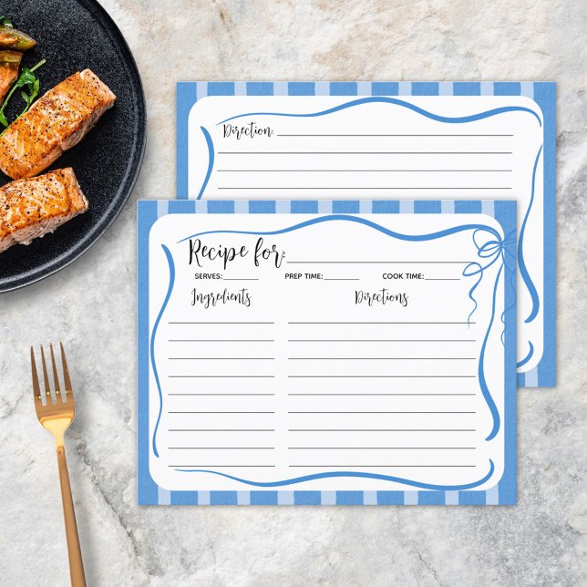 Blått Rand- och citronreceptkort (In situ)